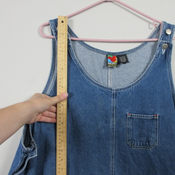 Mickey Unlimited Jerry Leign Denim Dress Overall Women 26 Embroidered Vtg 578 - Picture 14 of 14